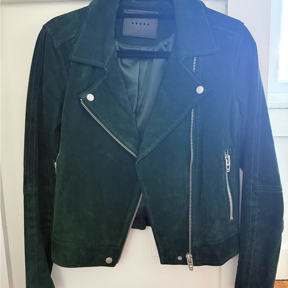 BlankNYC Suede Moto Jacket - Forest Green